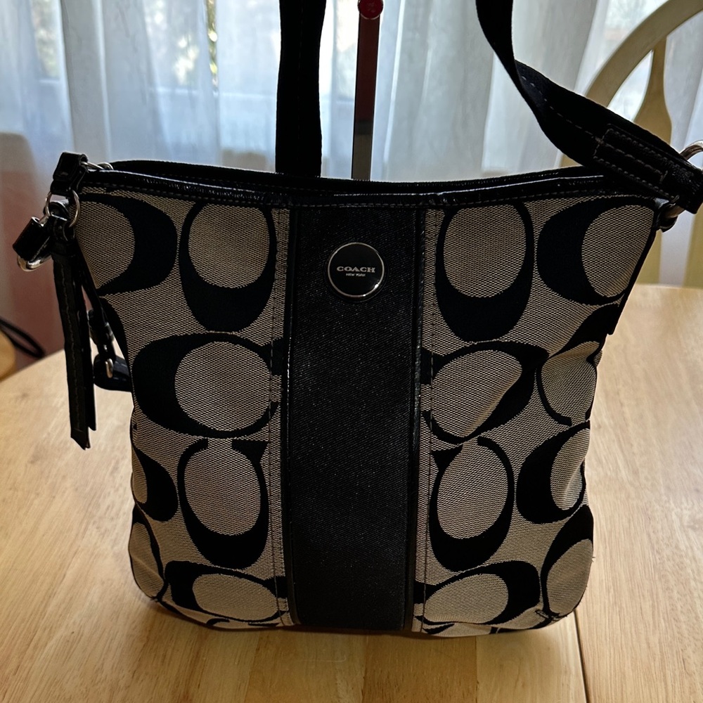 Coach Black and Cream Crossbody Bag